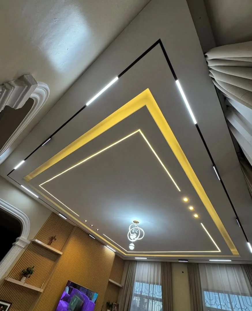 Elegant Gold Triangle Ceiling