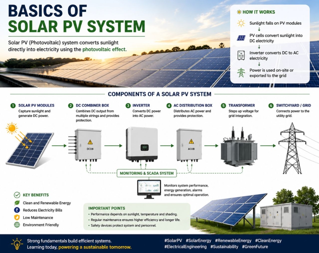 Solar inverter and battery system diagram