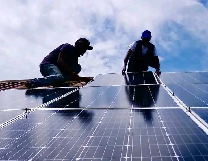 Solar panel installation on rooftop in Nigeria